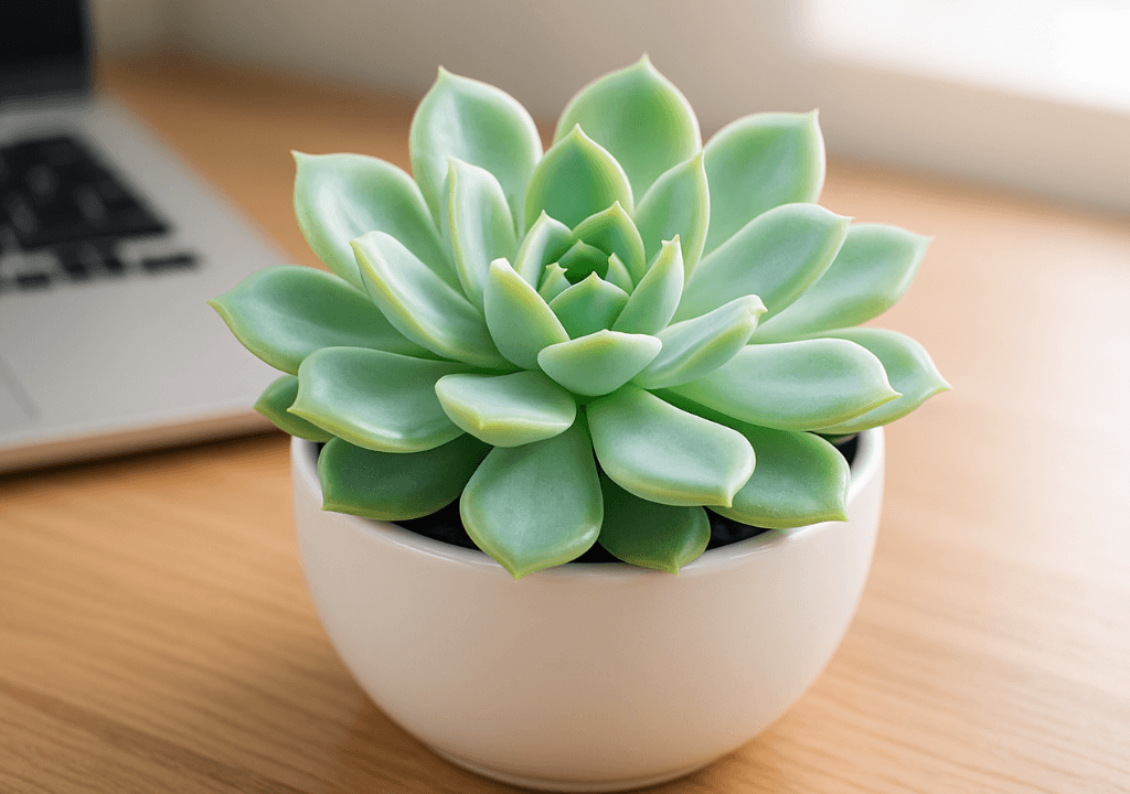 Chậu sen đá nhỏ gọn để bàn làm việc hiện đại