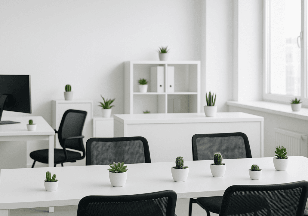 Không gian văn phòng sáng tạo với cây cảnh mini sen đá xương rồng