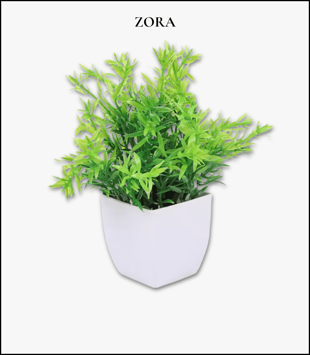 54 Cây Bonsai Giả Mini Eucalyptus 7cm – Chậu Vuông Trắng Trang Trí Bàn Làm Việc & Phòng Ngủ