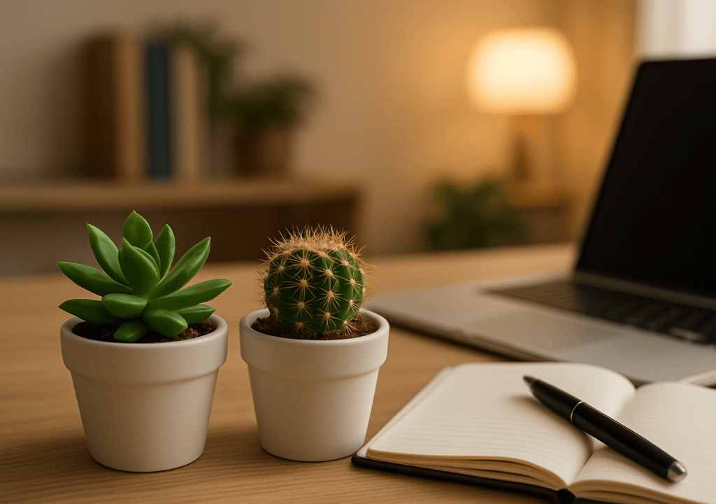 Sen đá và xương rồng mini mang năng lượng tích cực