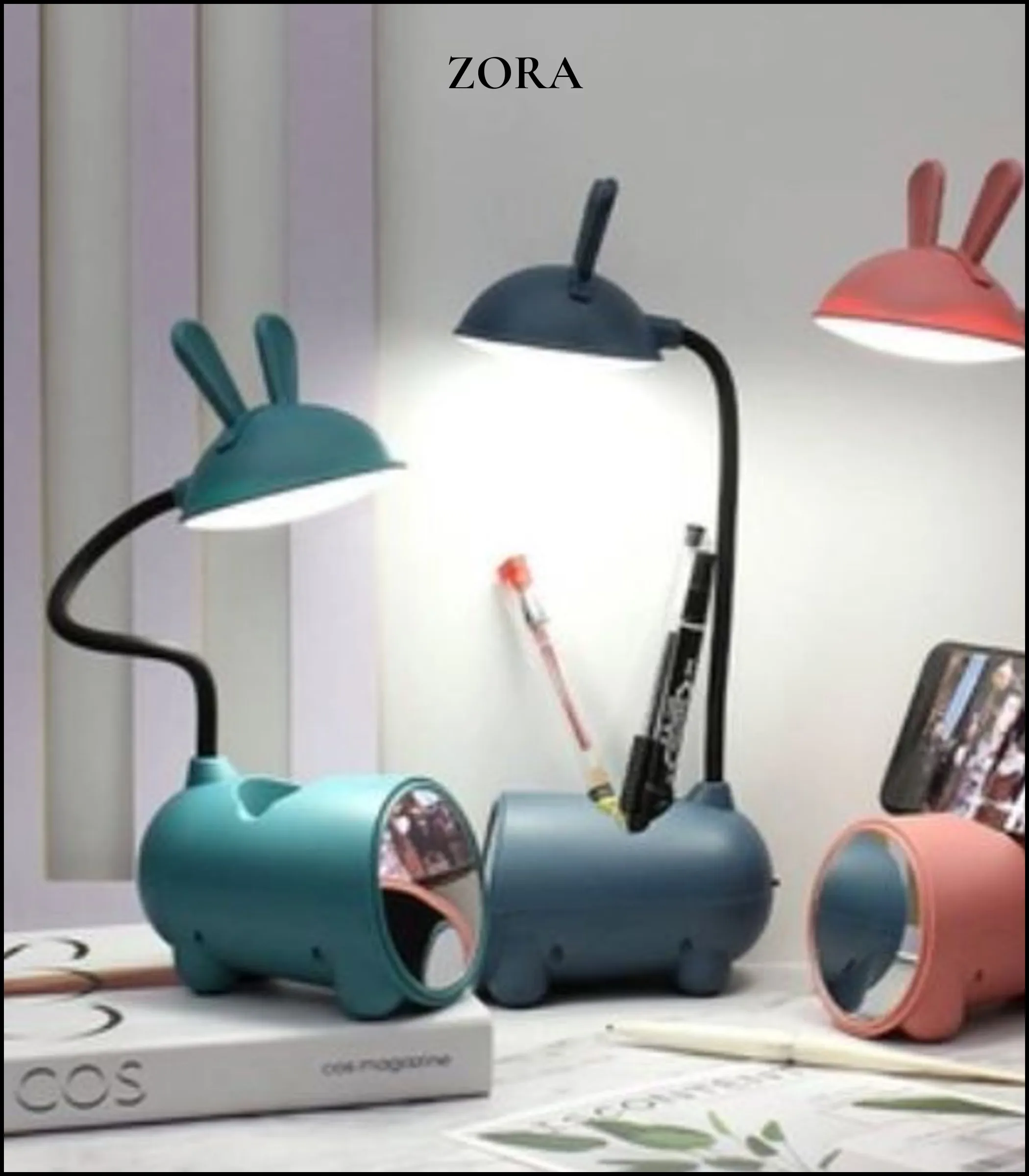 Đèn học để bàn hình thú – Có gương Đèn học để bàn hình thú – Có gương