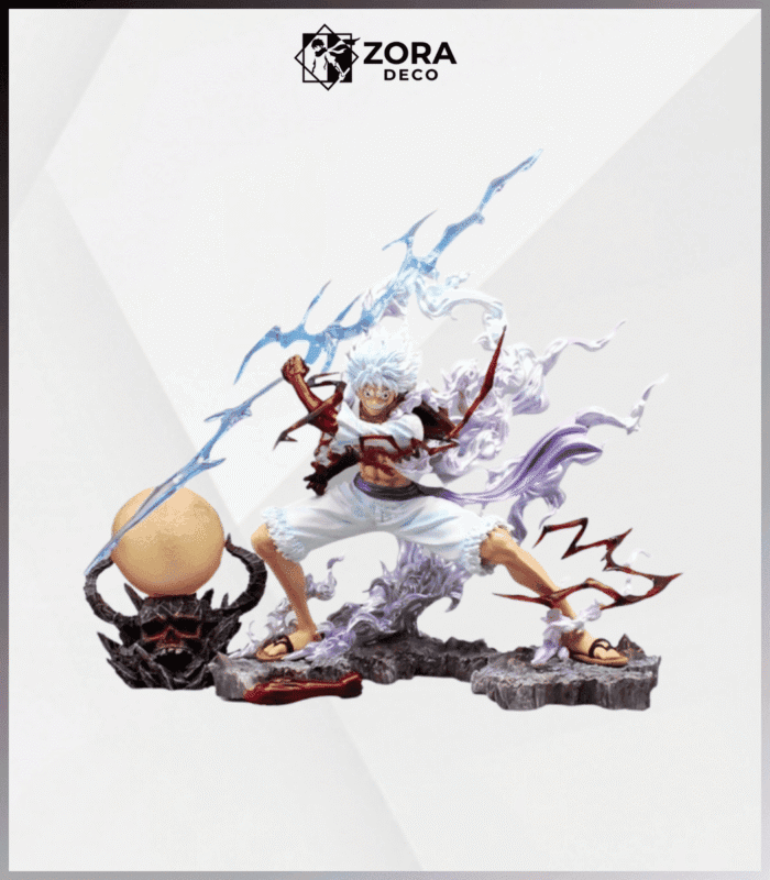 Mô Hình OnePiece Luffy Gear 5 Cầm Sét Chiến Đấu Bản Đẹp Cao 26cm Có LED _ Zora Deco