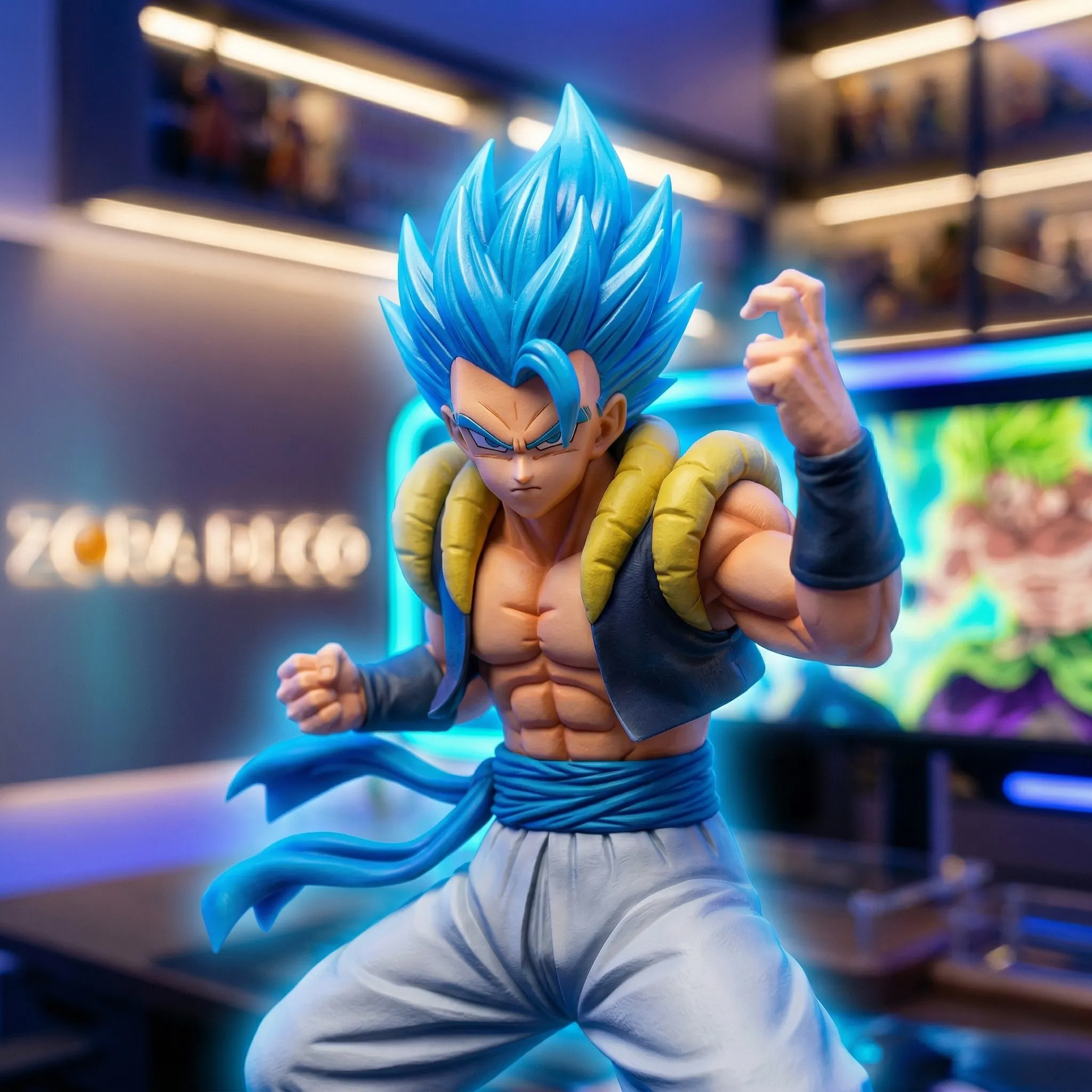 Thần thái chuẩn Super Saiyan Blue với mái tóc xanh đặc trưng – Điểm nhấn không thể rời mắt.