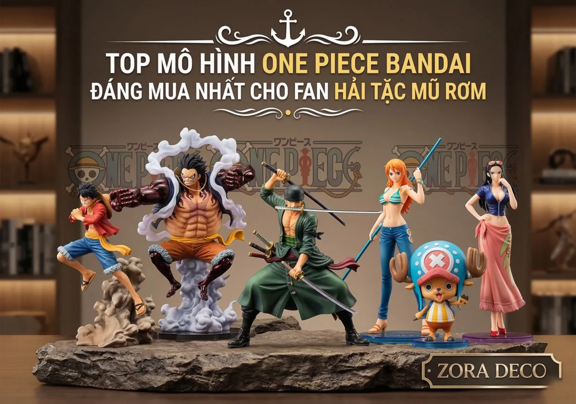 Mô hình one piece bandai bãi biển hải tặc mũ rơm