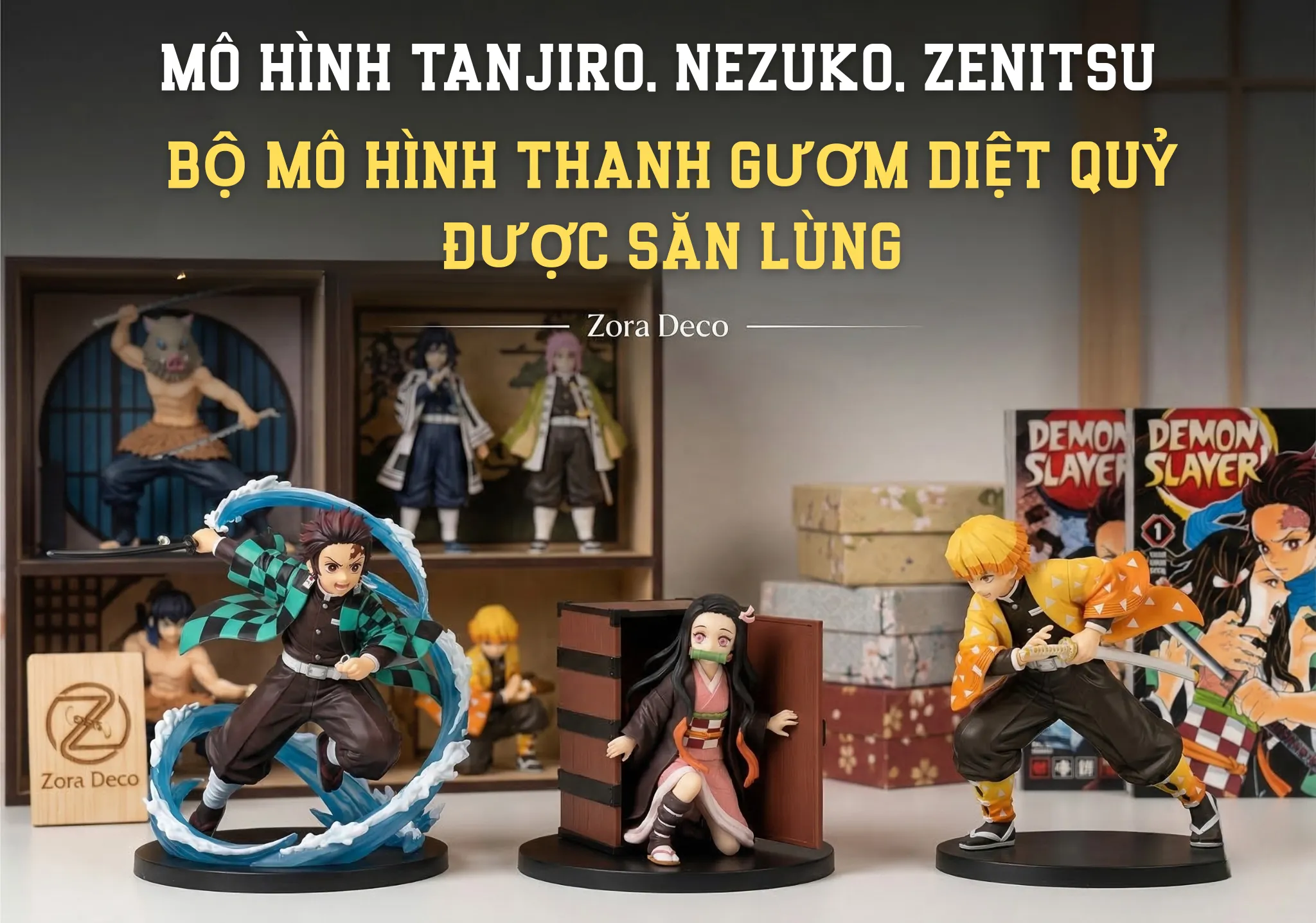 Mô hình anime thanh gươm diệt quỷ Tanjiro Nezuko Zenitsu