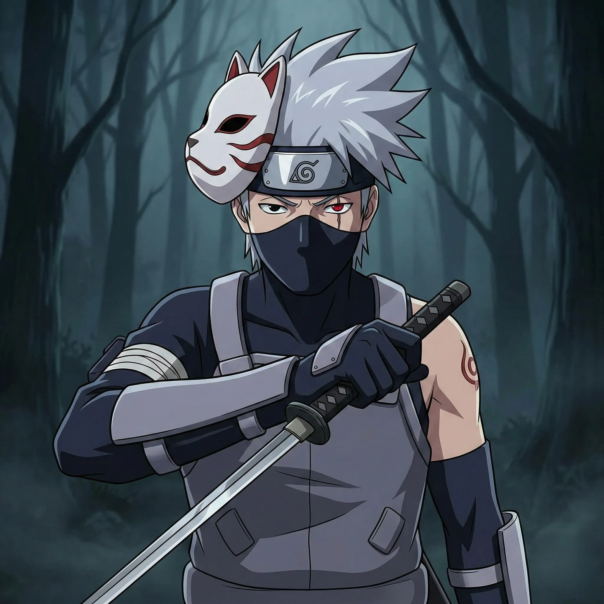 Vẻ đẹp bí ẩn và đầy quyền năng của Ninja Copy Kakashi Hatake.