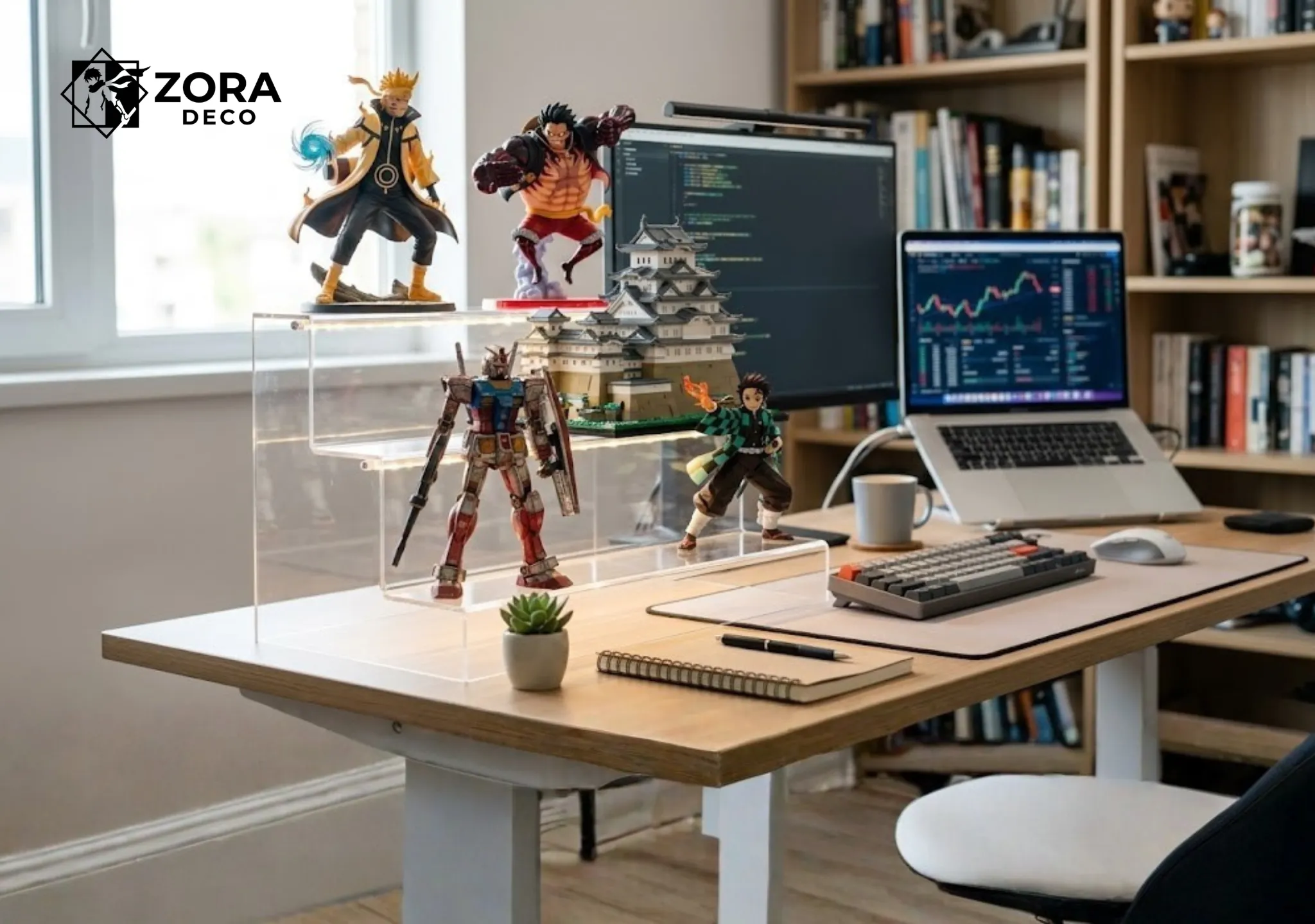 mô hình decor bàn học naruto one piece lego japanese castle