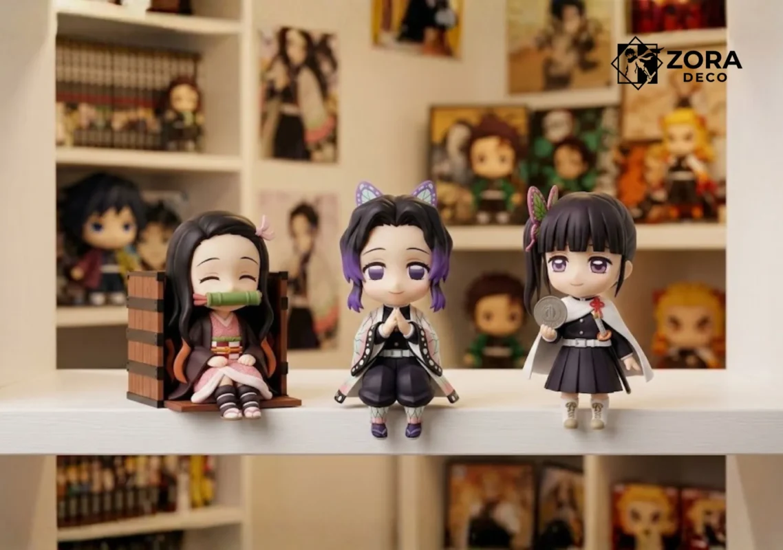 Bộ sưu tập mô hình anime dễ thương Nezuko, Shinobu và Kanao.
