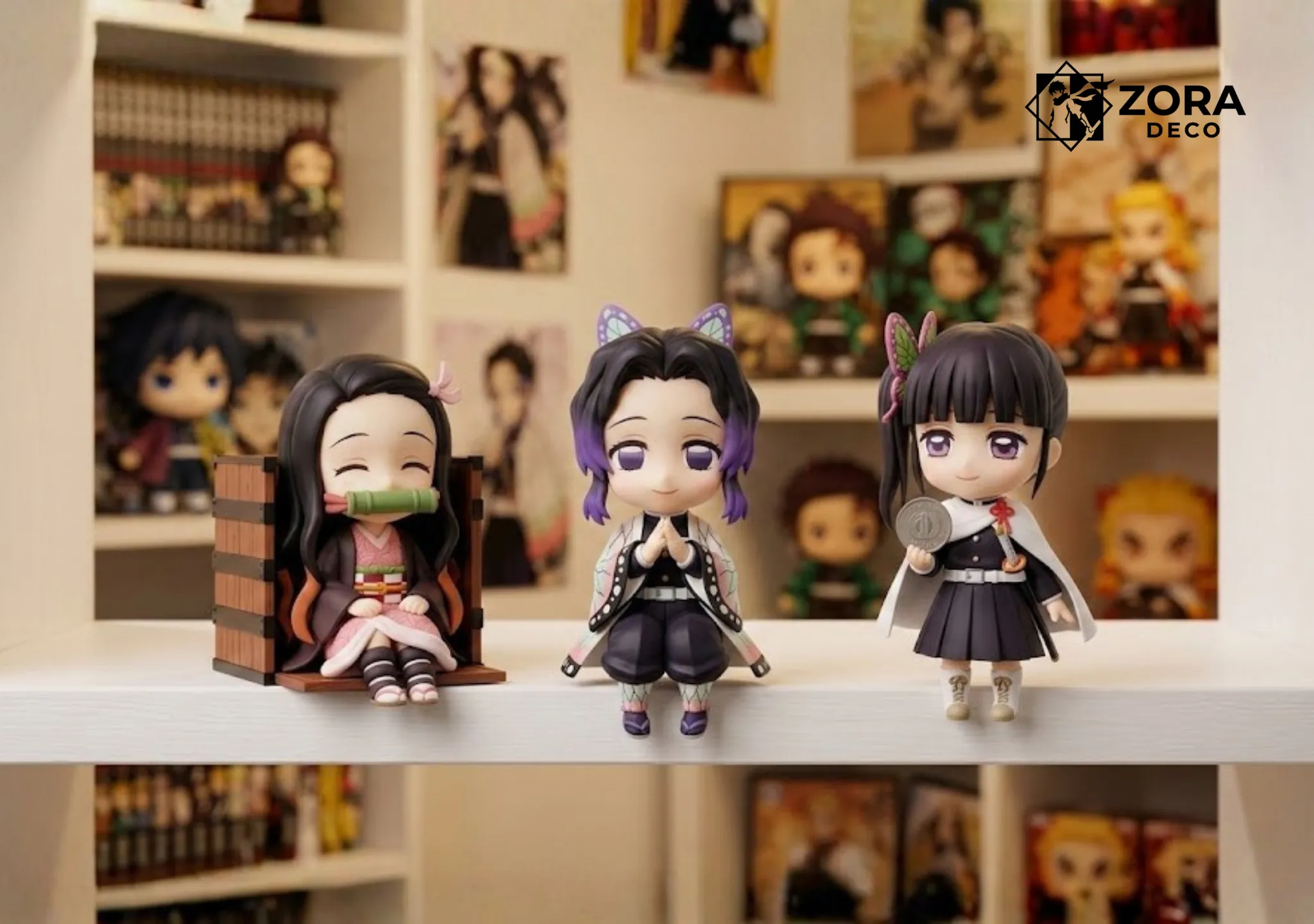Bộ sưu tập mô hình anime dễ thương Nezuko, Shinobu và Kanao.