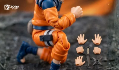 Chi tiết khớp nối và phụ kiện đi kèm của mô hình Naruto có khớp.
