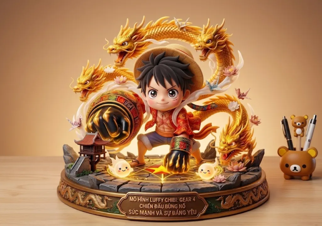Luffy chibi – 'Liều thuốc' tinh thần sạc đầy năng lượng. Vẻ ngoài cute cùng ý chí kiên cường của chàng thuyền trưởng Mũ Rơm sẽ xua tan mọi căng thẳng, tiếp thêm động lực cho ngày mới của bạn."