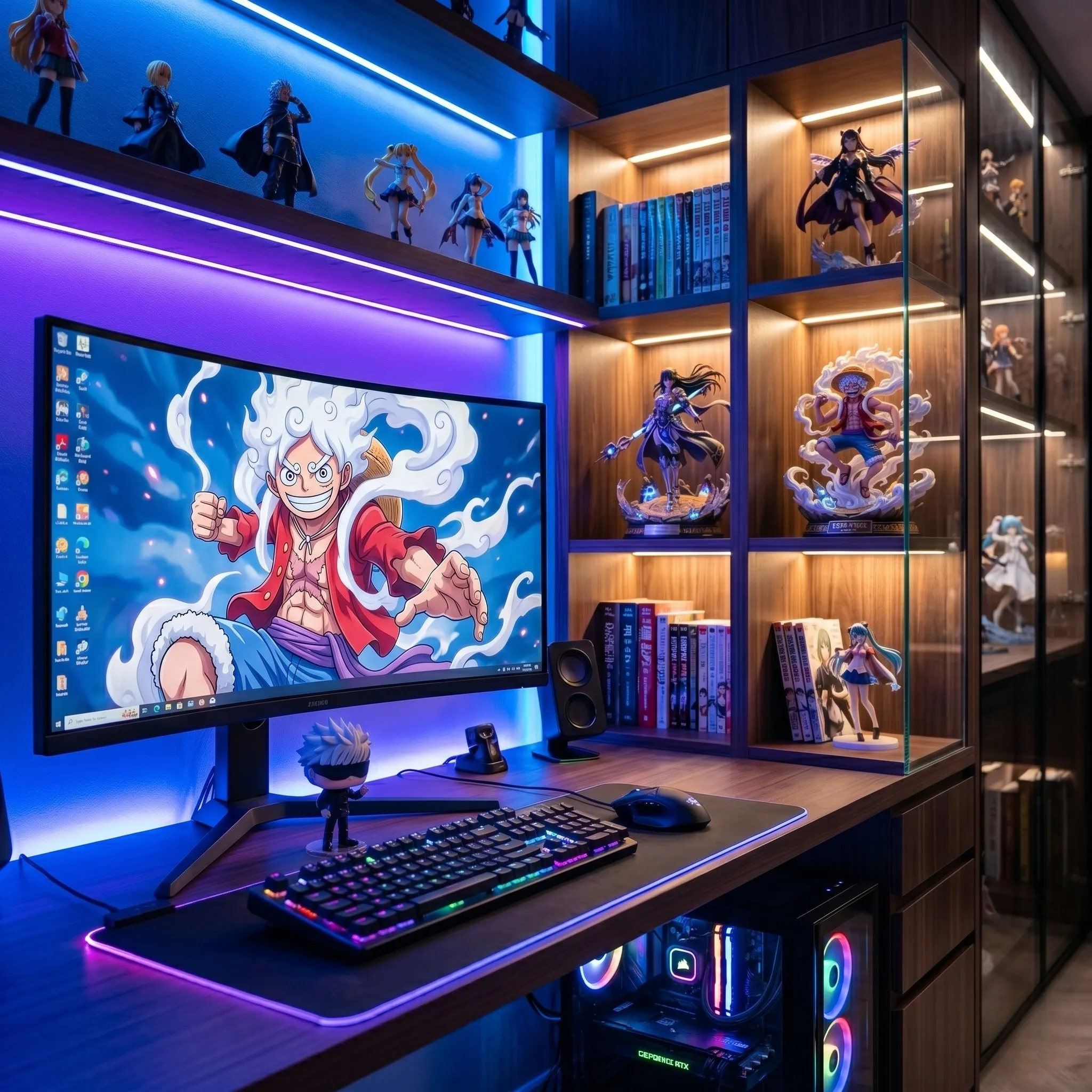 Cách decor góc máy với mô hình anime