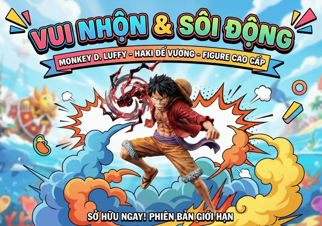 mô hình luffy haki bá vương có led cao cấp